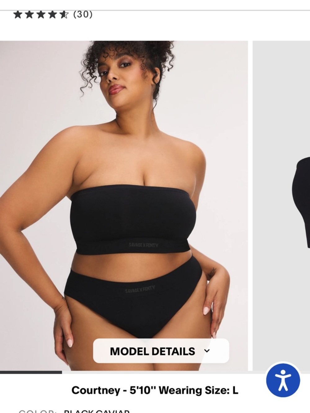 Savage X Fenty Black Seamless Strapless Bandeau - Picture 2 of 8